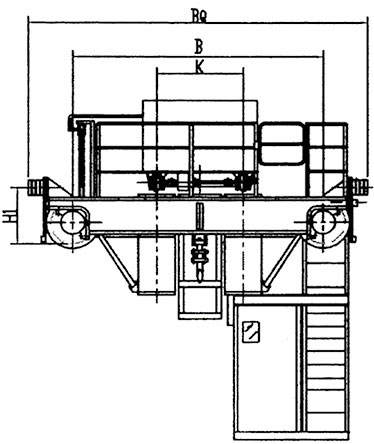 QY型絕緣雙梁橋式起重機(jī)側(cè)面結(jié)構(gòu)圖