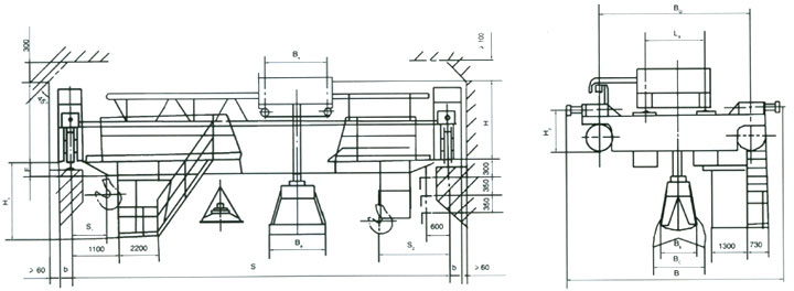 QS型三用橋式起重機(jī)結(jié)構(gòu)圖
