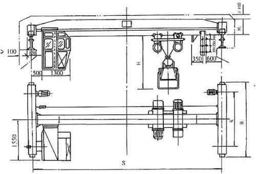 LDZ型電動單梁抓斗起重機結(jié)構(gòu)圖