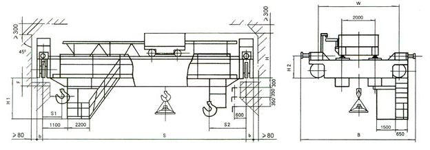 QC型電磁雙梁橋式起重機結(jié)構(gòu)圖